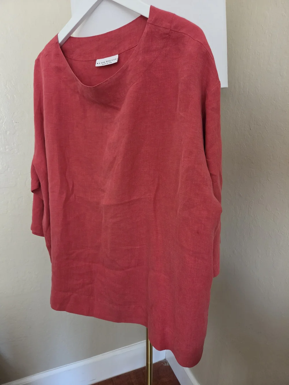 bryn Walker Rooibos Orange Linen Tunic Top XS